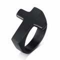 Santo Dogma — Anillo Cruz Punk Acero Inoxidable
