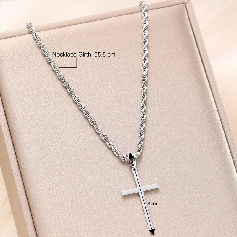 Santo Dogma — Collar Cruz Minimalista Acero Inoxidable