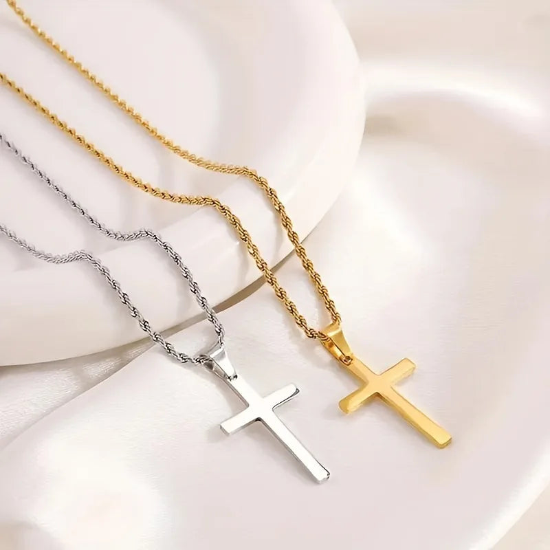 Santo Dogma — Collar Cruz Minimalista Acero Inoxidable