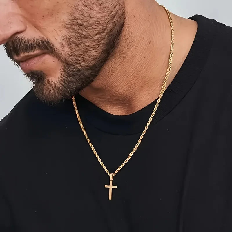 Santo Dogma — Collar Cruz Minimalista Acero Inoxidable