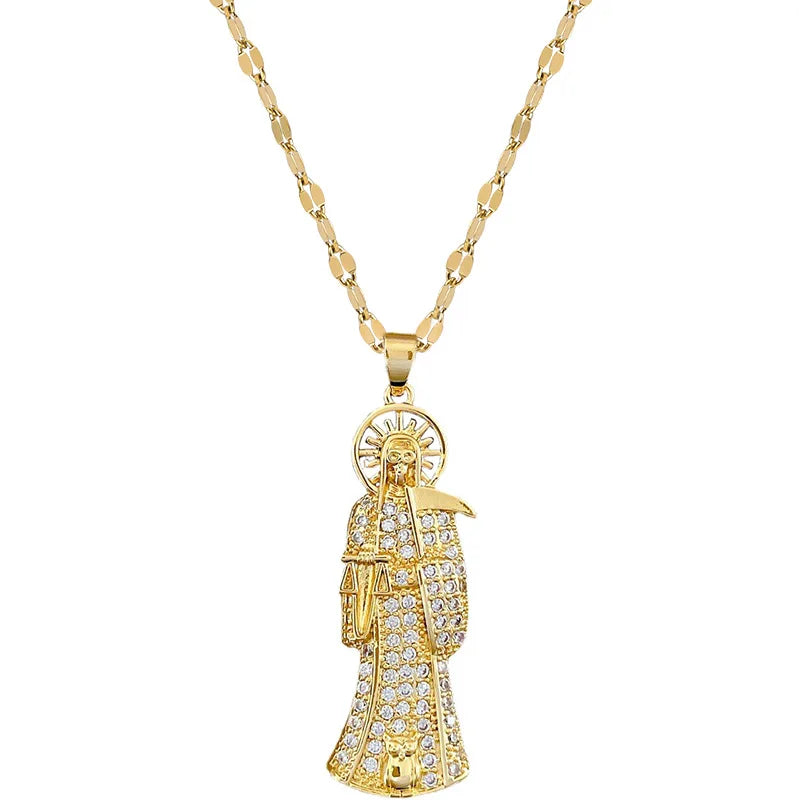 Santo Dogma — Collar Santa Muerte Dorado