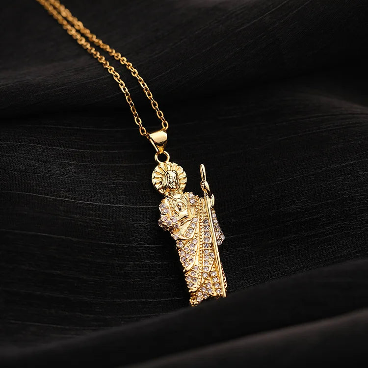 Santo Dogma — Collar Santa Muerte Dorado