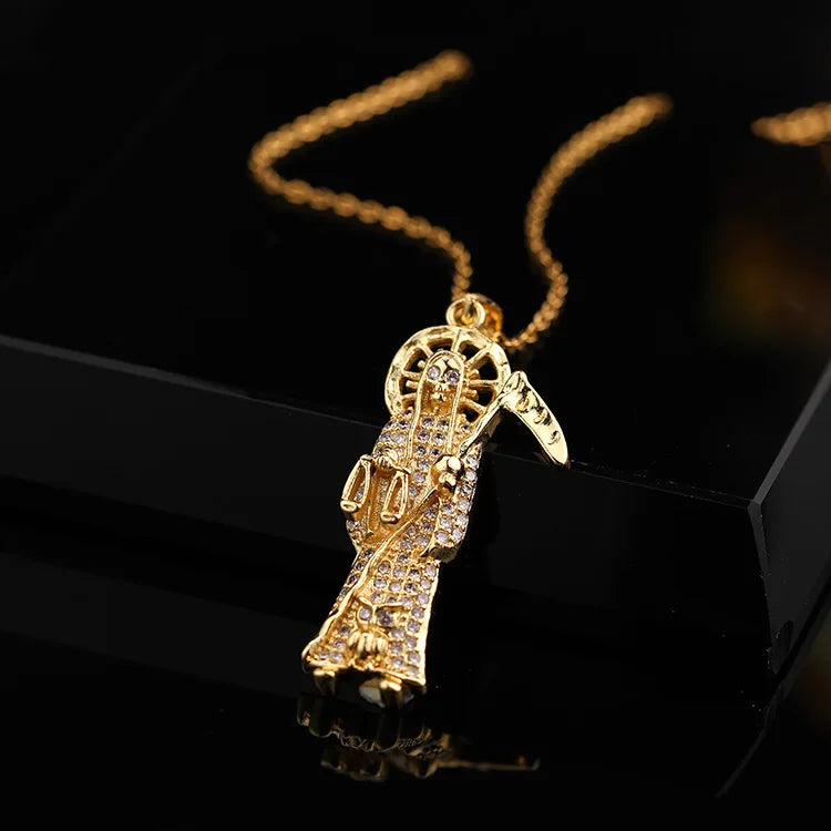 Santo Dogma — Collar Santa Muerte Dorado