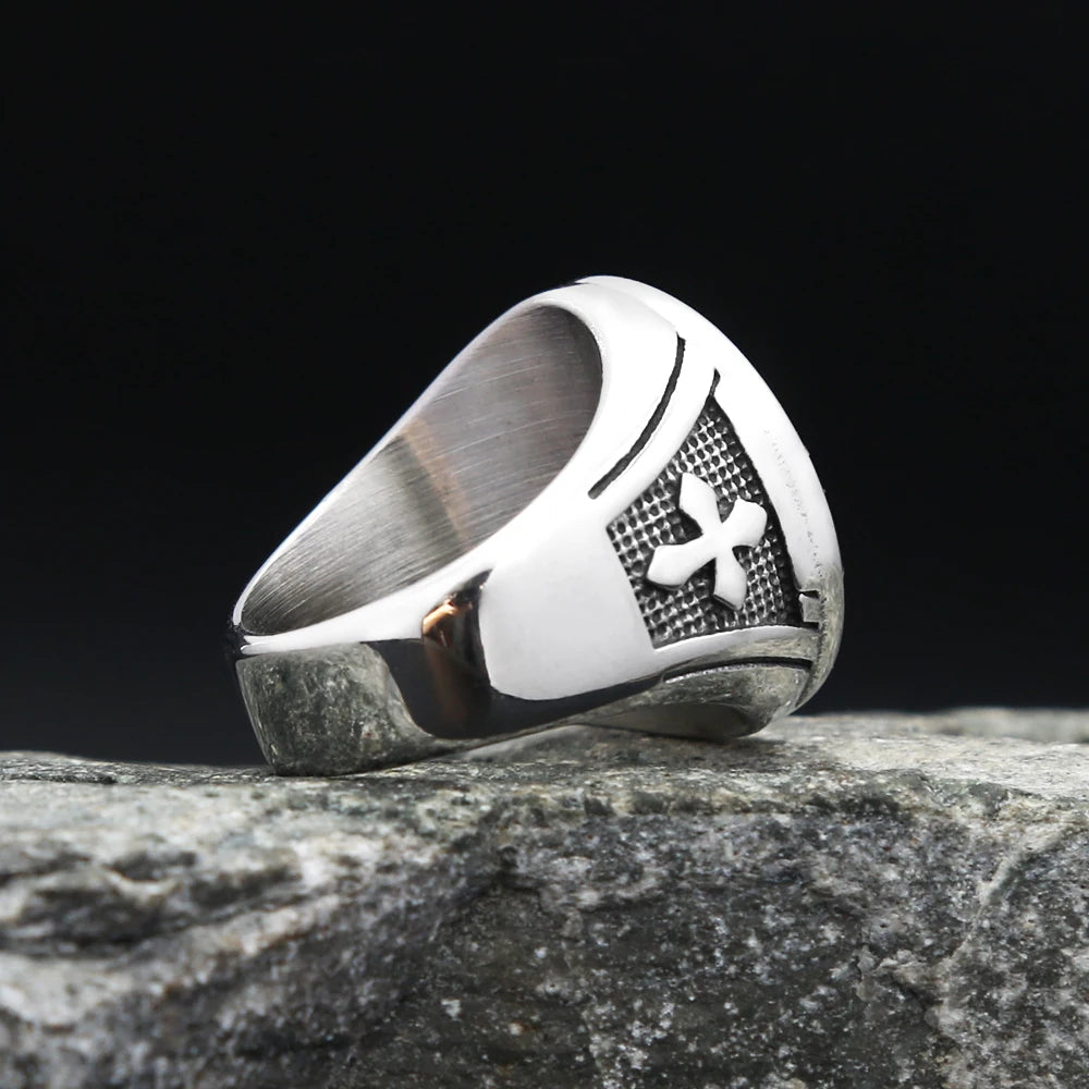 Santo Dogma — Anillo San Benito Acero Inoxidable